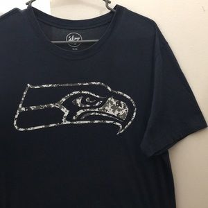 NFL (Seattle Seahawks) - Camouflage Logo Blue Tee